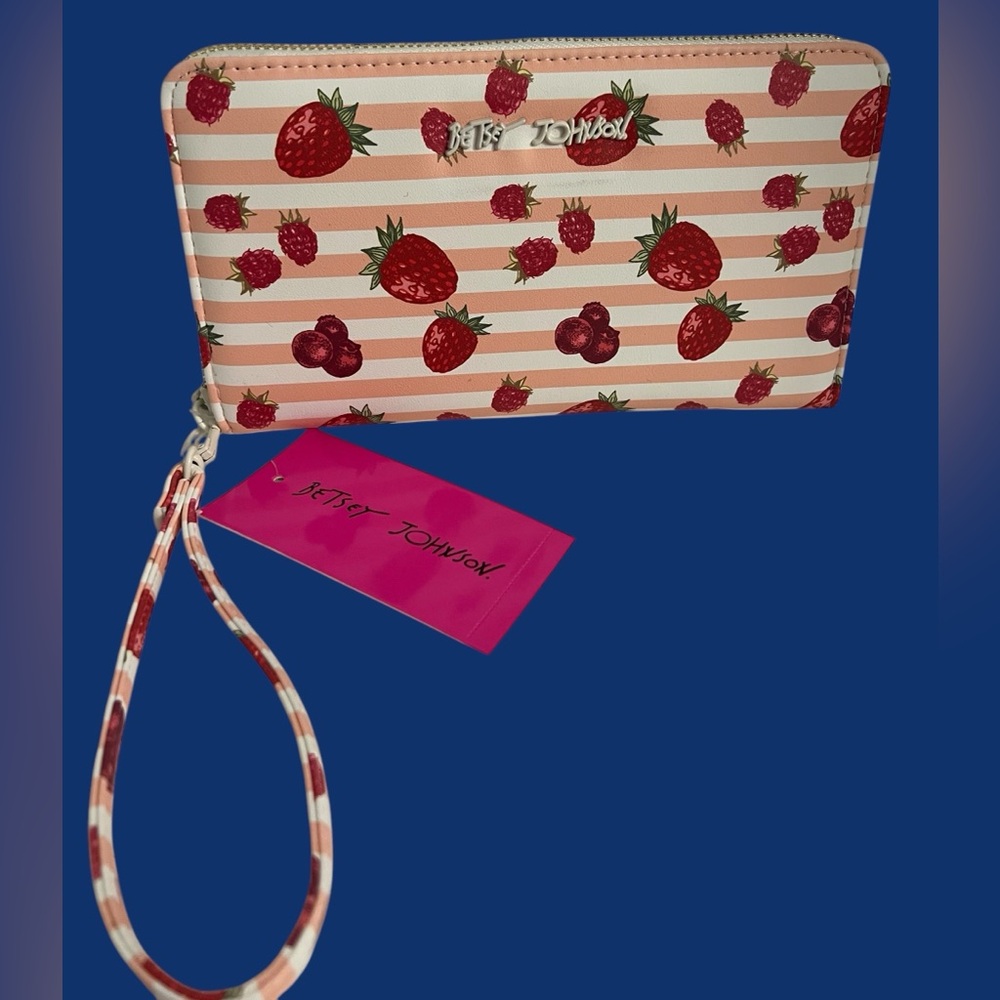 Strawberry Stripe Wristlet